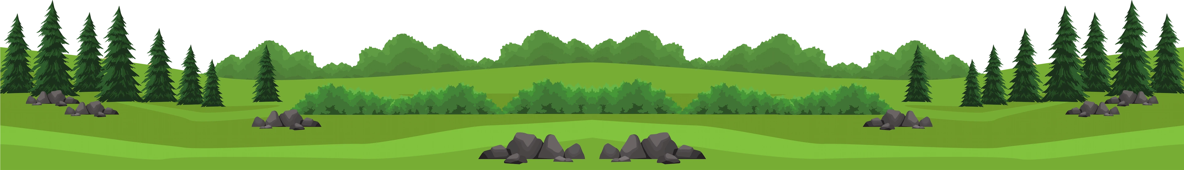 A wider vector illustration of a countryside landscape.